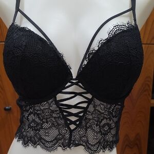 La SENZA Black Lace Strappy Bra Top